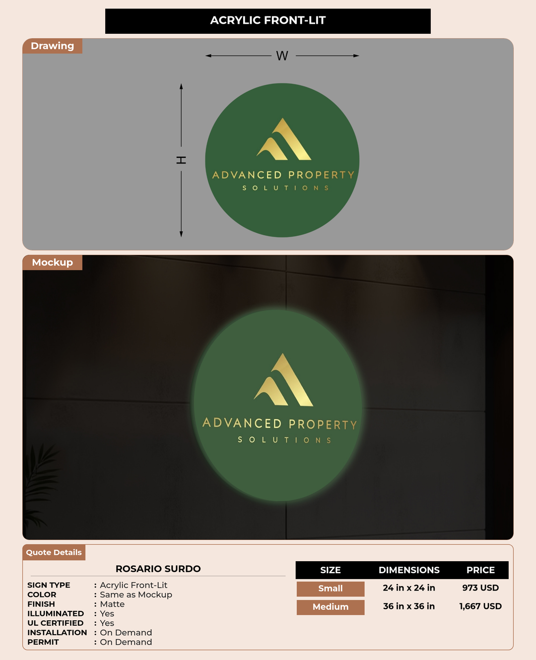 CUSTOM MOCKUP SIGN FOR Rosario Surdo