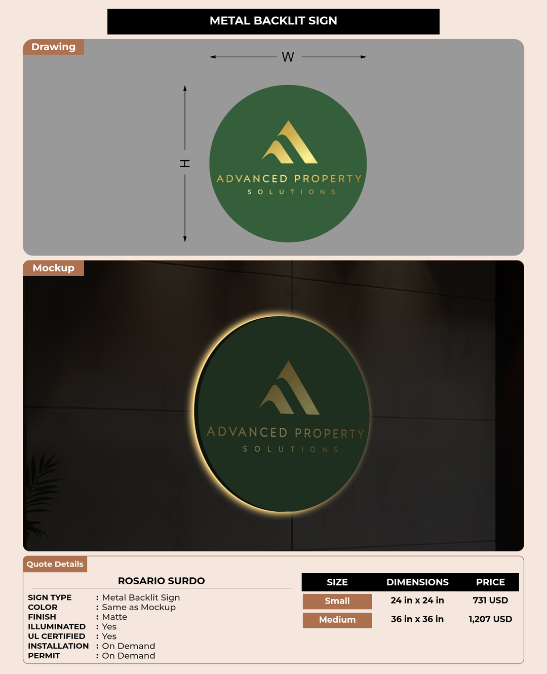 CUSTOM MOCKUP SIGN FOR Rosario Surdo
