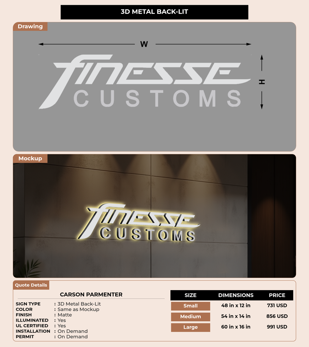CUSTOM MOCKUP SIGN FOR Carson Parmenter