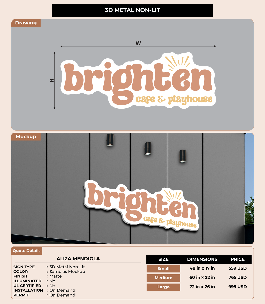 CUSTOM MOCKUP SIGN FOR Aliza Mendiola