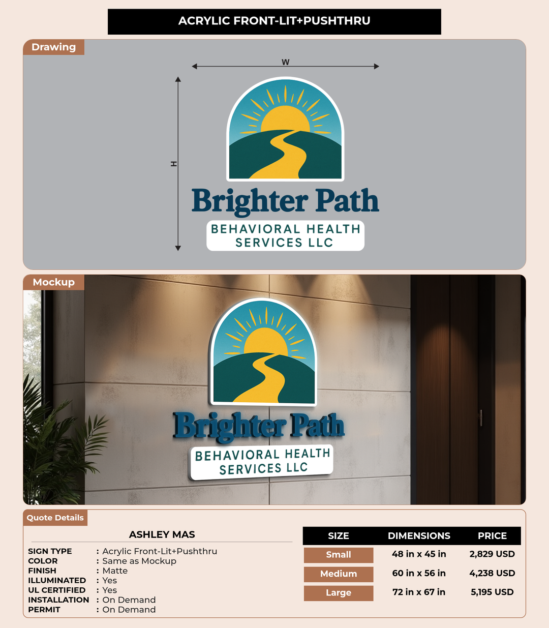 CUSTOM MOCKUP SIGN FOR Ashley Mas