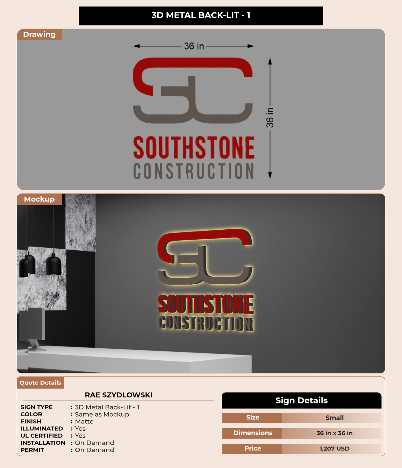 CUSTOM MOCKUP SIGN FOR Rae Szydlowski