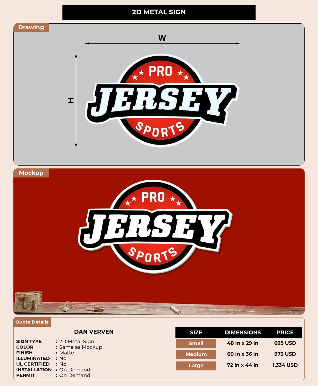 CUSTOM MOCKUP SIGN FOR Dan Verven