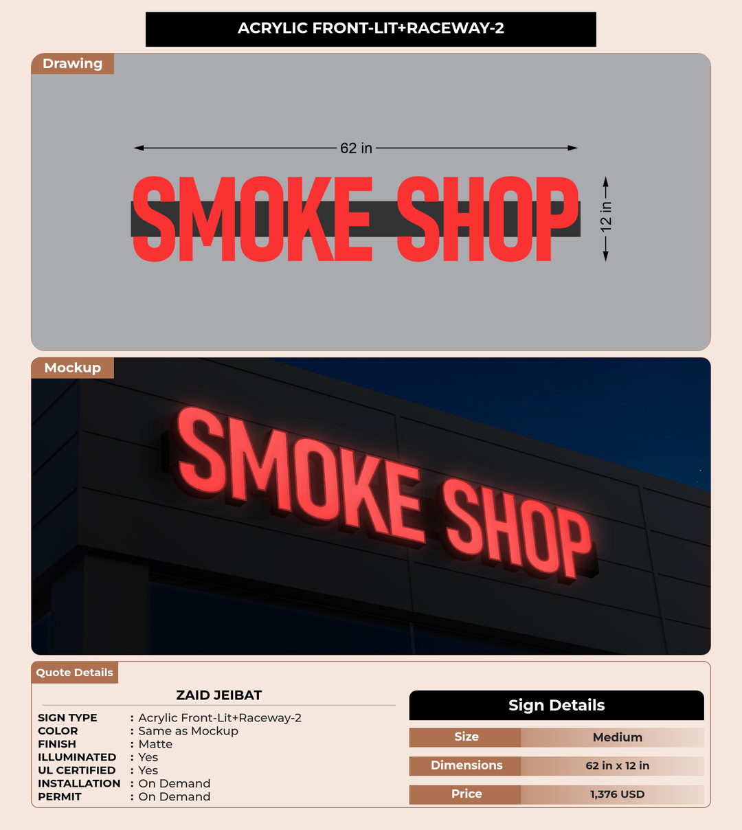 CUSTOM MOCKUP SIGN FOR Zaid Jeibat