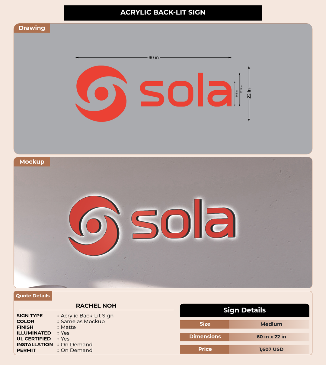 CUSTOM MOCKUP SIGN FOR Rachel Noh