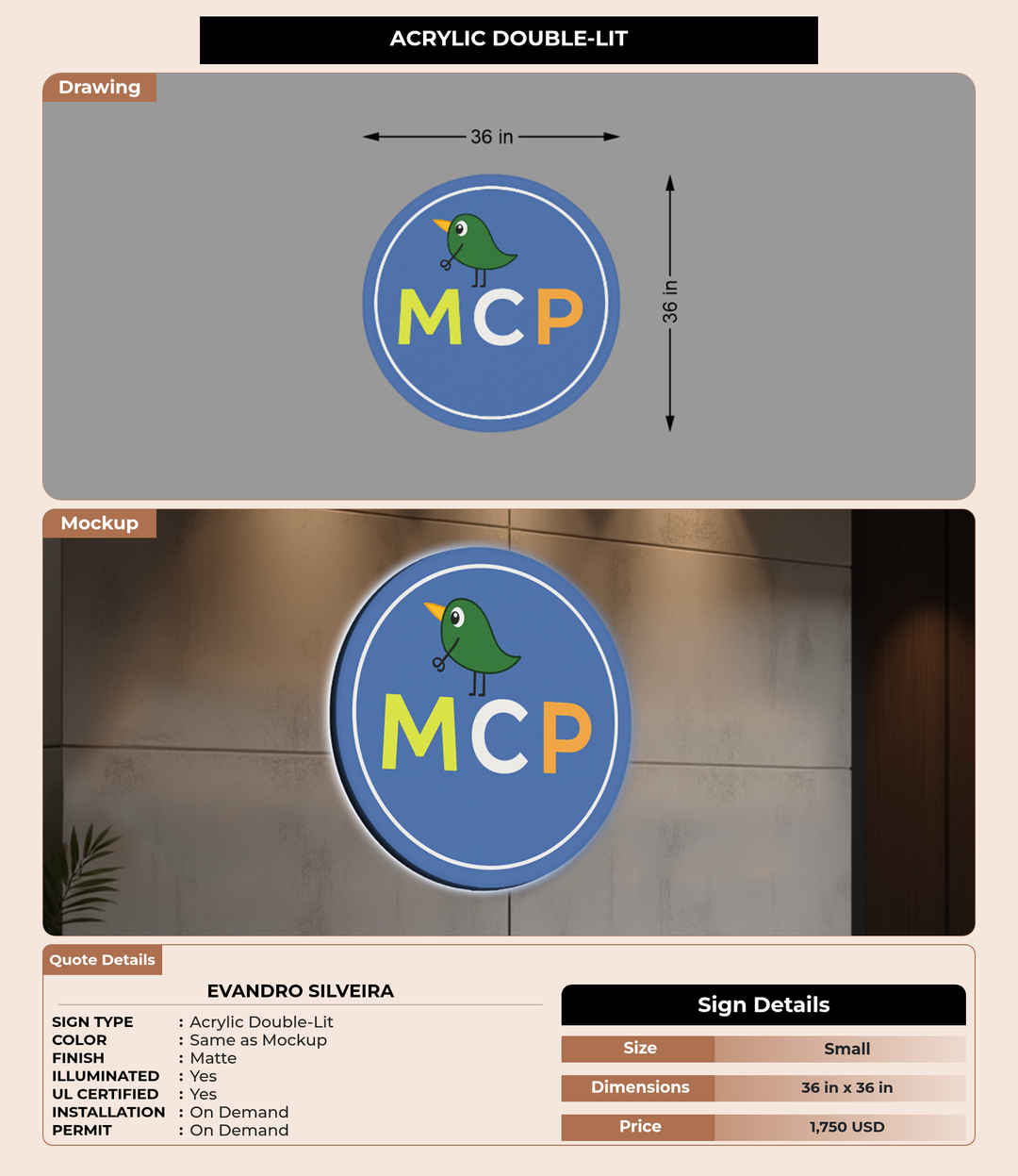 CUSTOM MOCKUP SIGN FOR evandro silveira