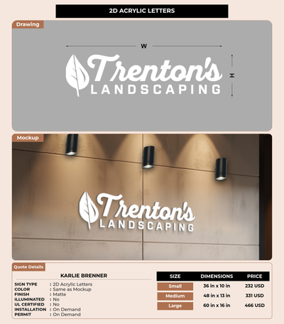 CUSTOM MOCKUP SIGN FOR Karlie Brenner