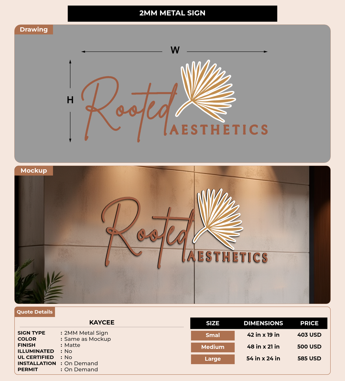 CUSTOM MOCKUP SIGN FOR Kaycee