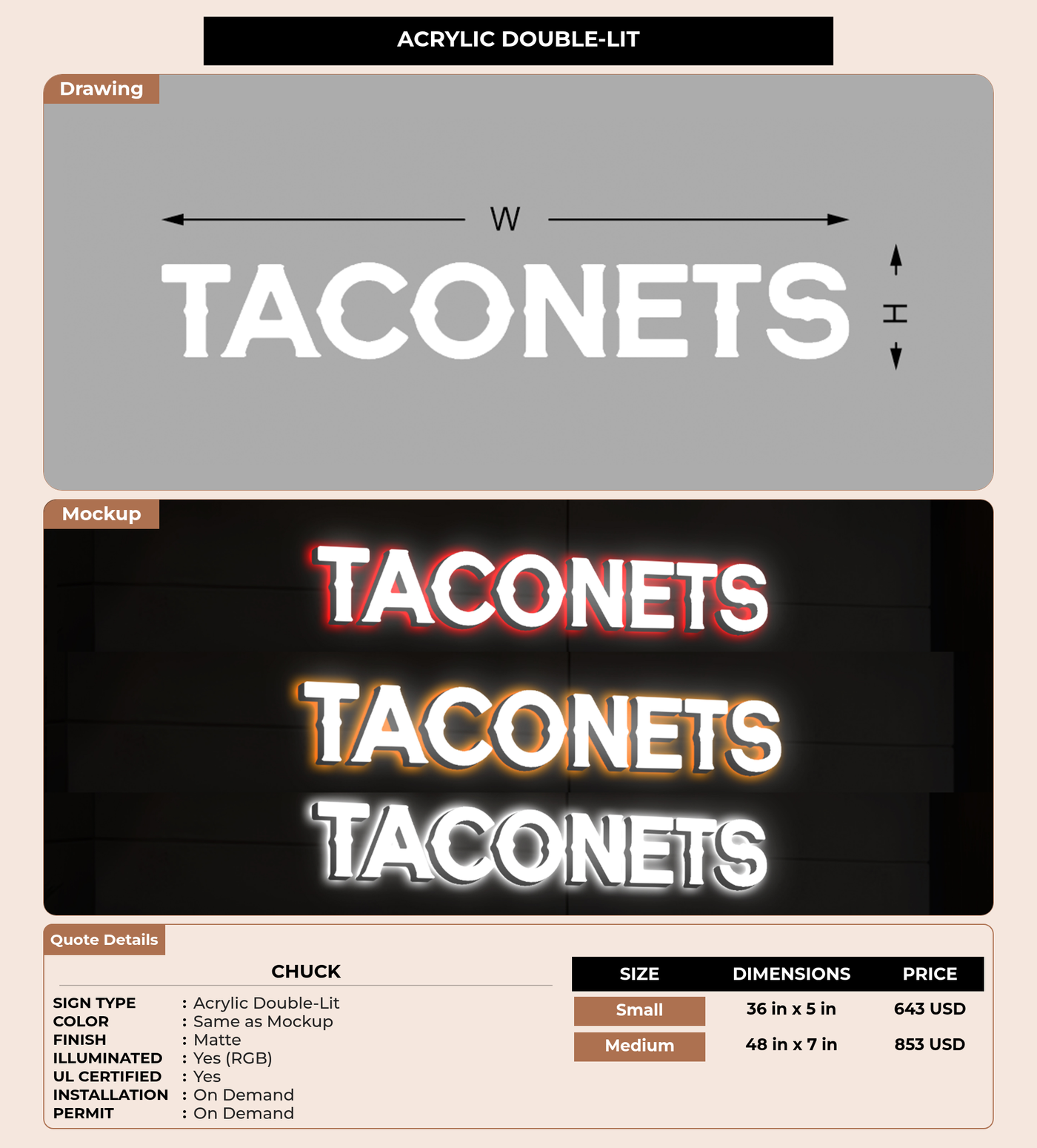 CUSTOM MOCKUP SIGN FOR chuck