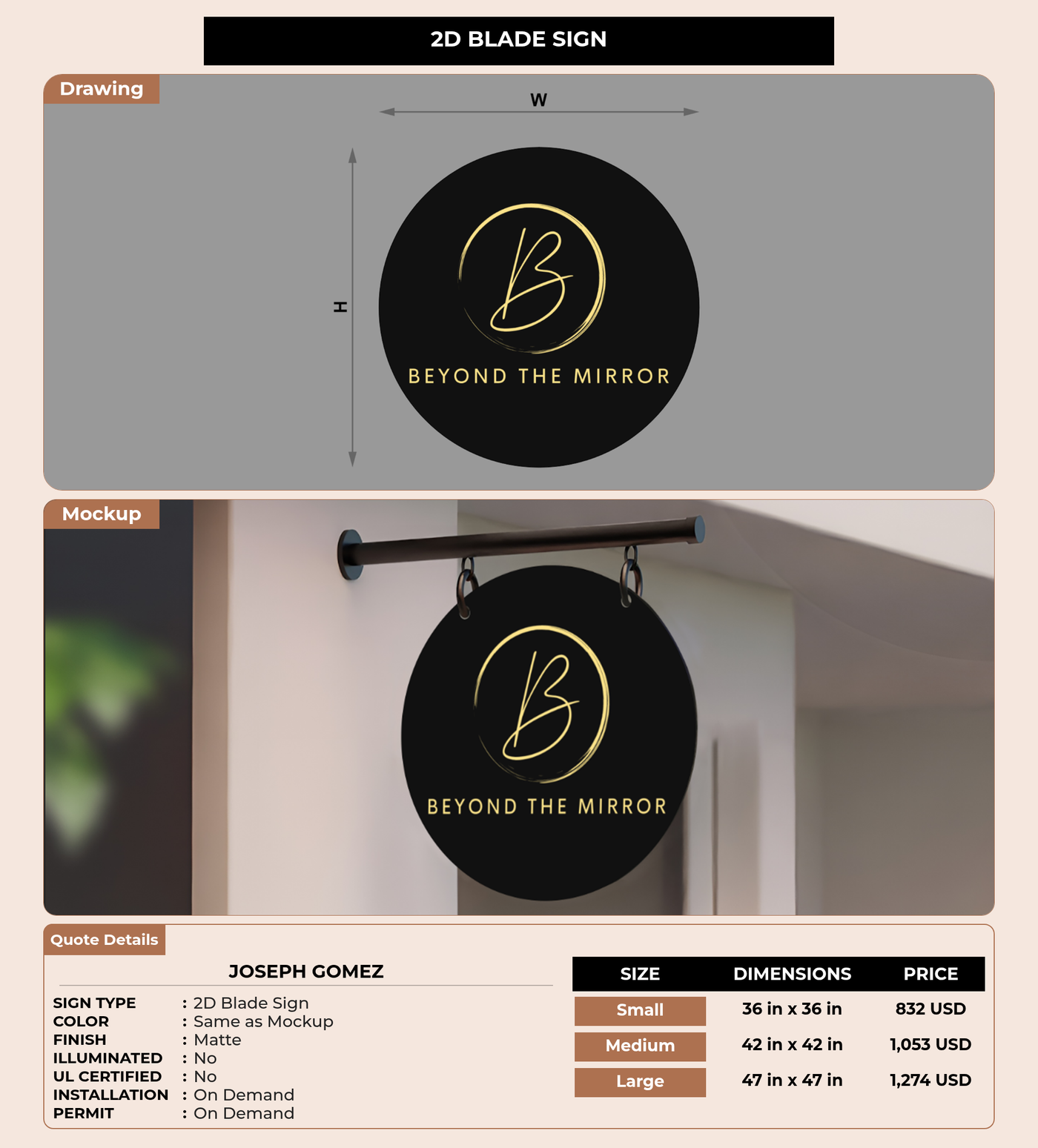 CUSTOM MOCKUP SIGN FOR Joseph Gomez