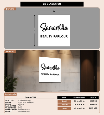 CUSTOM MOCKUP SIGN FOR Samantha