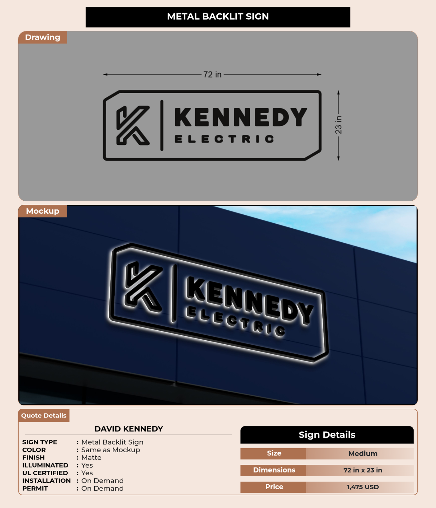 CUSTOM MOCKUP SIGN FOR David Kennedy