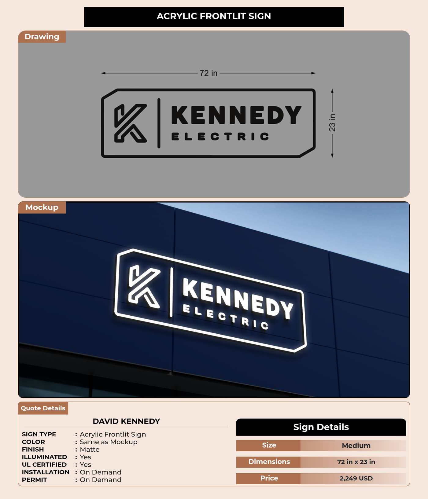 CUSTOM MOCKUP SIGN FOR David Kennedy