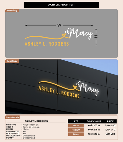 CUSTOM MOCKUP SIGN FOR Ashley L Rodgers
