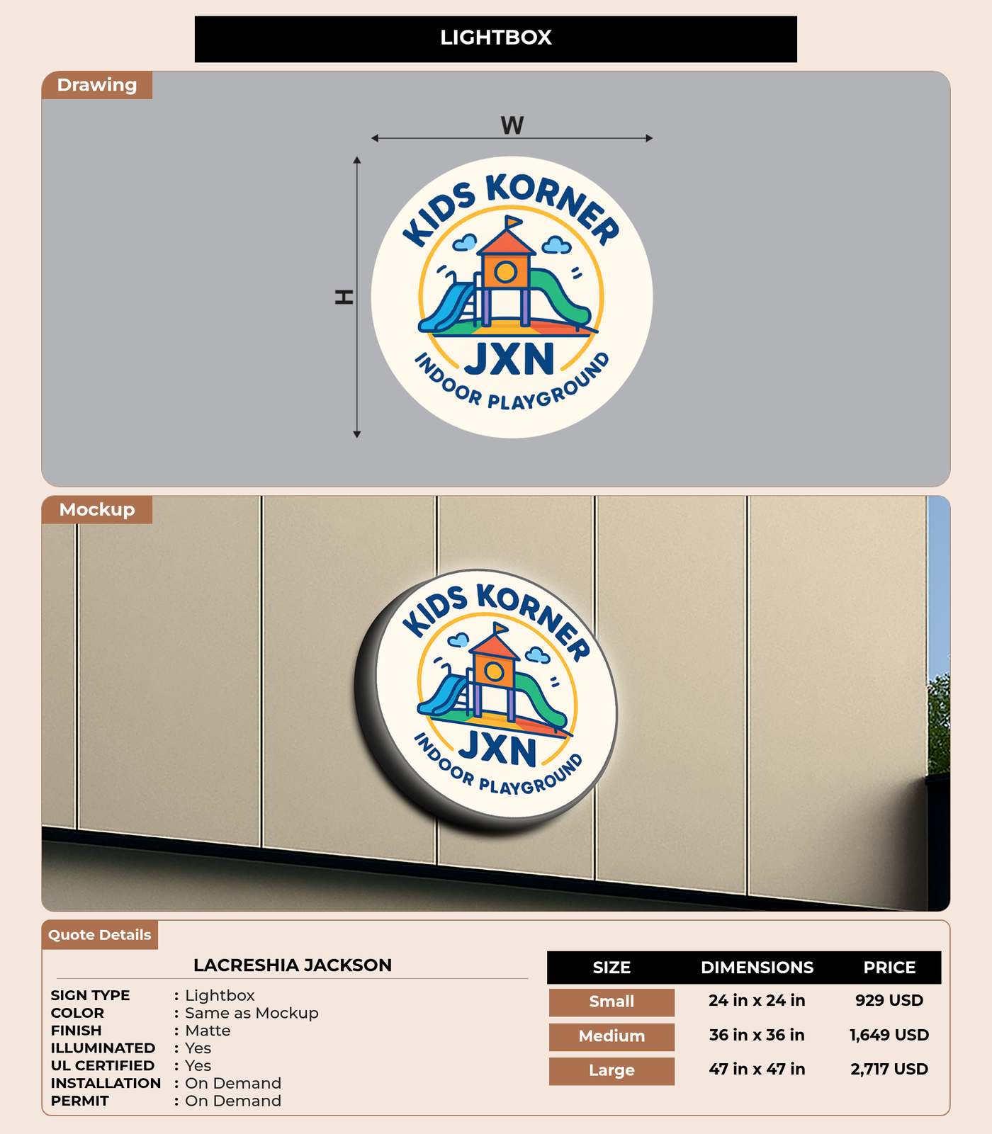 CUSTOM MOCKUP SIGN FOR Lacreshia Jackson