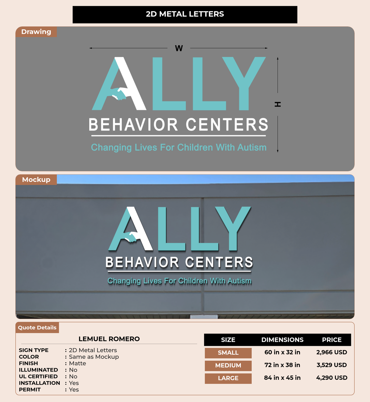 CUSTOM MOCKUP SIGN FOR Lemuel Romero