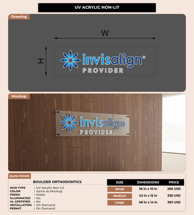 CUSTOM MOCKUP SIGN FOR Boulder Orthodontics