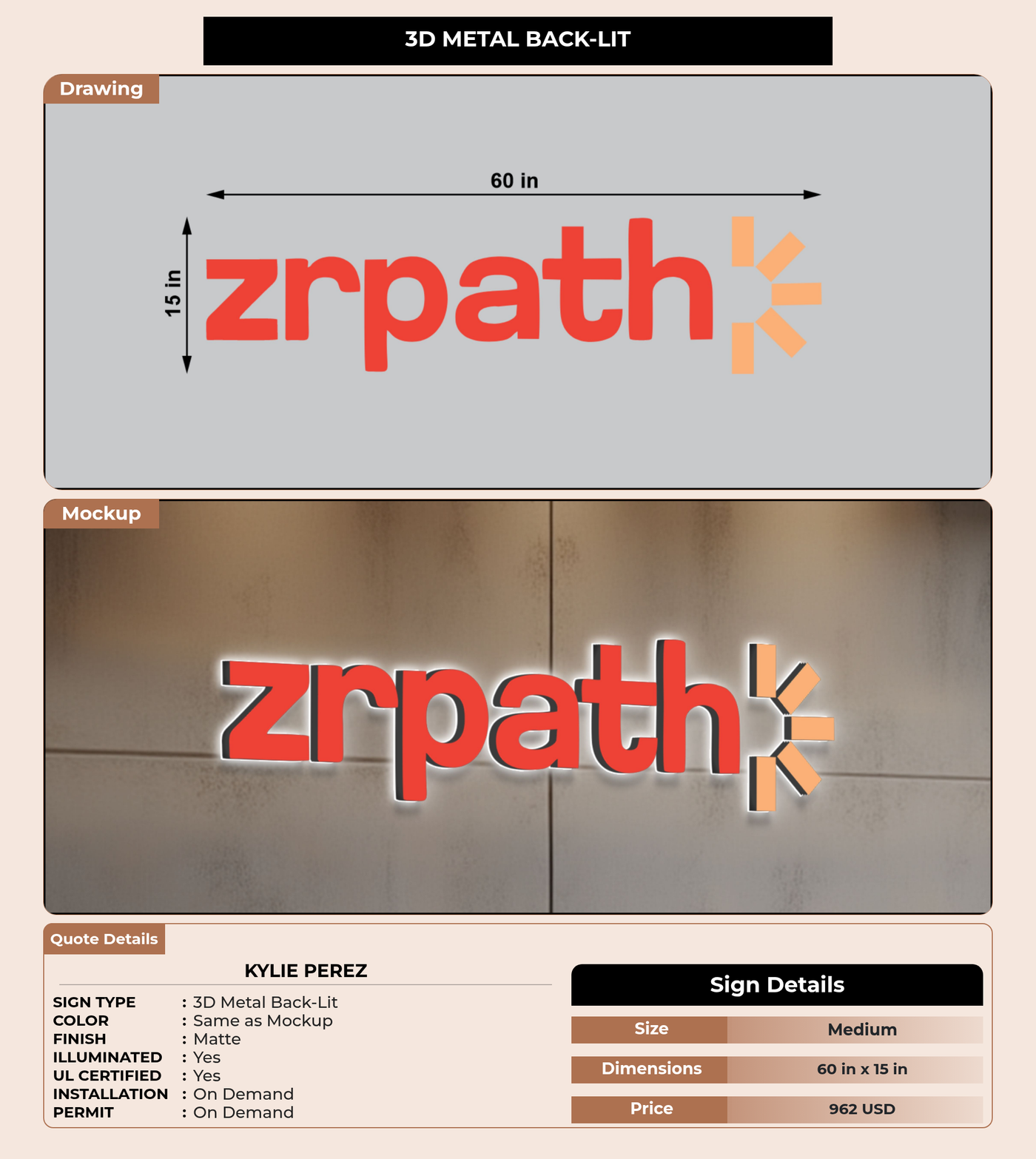 CUSTOM MOCKUP SIGN FOR Kylie Perez