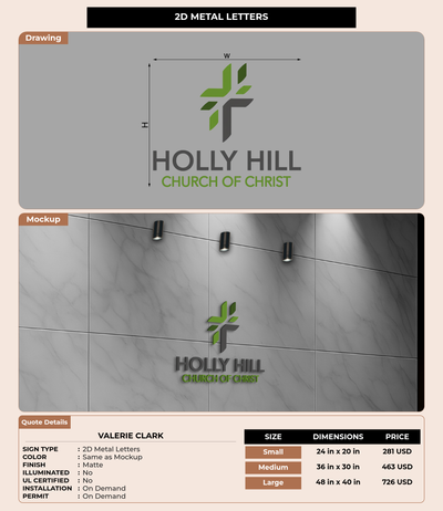 CUSTOM MOCKUP SIGN FOR Valerie Clark