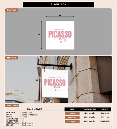 CUSTOM MOCKUP SIGN FOR Ciani Mciver