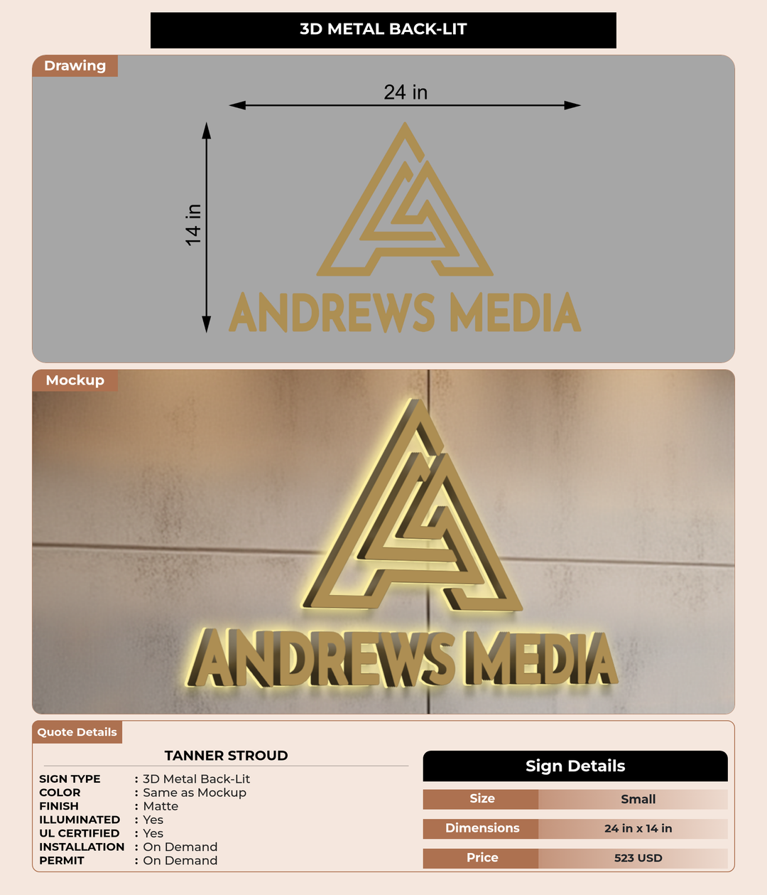 CUSTOM MOCKUP SIGN FOR Tanner Stroud