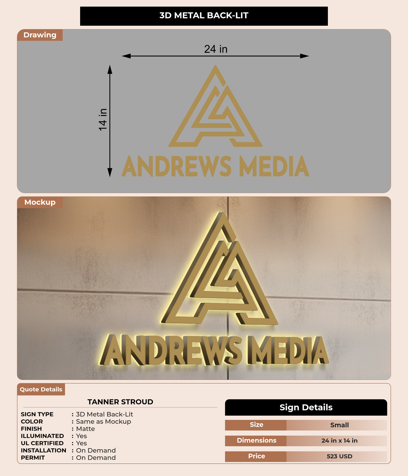 CUSTOM MOCKUP SIGN FOR Tanner Stroud