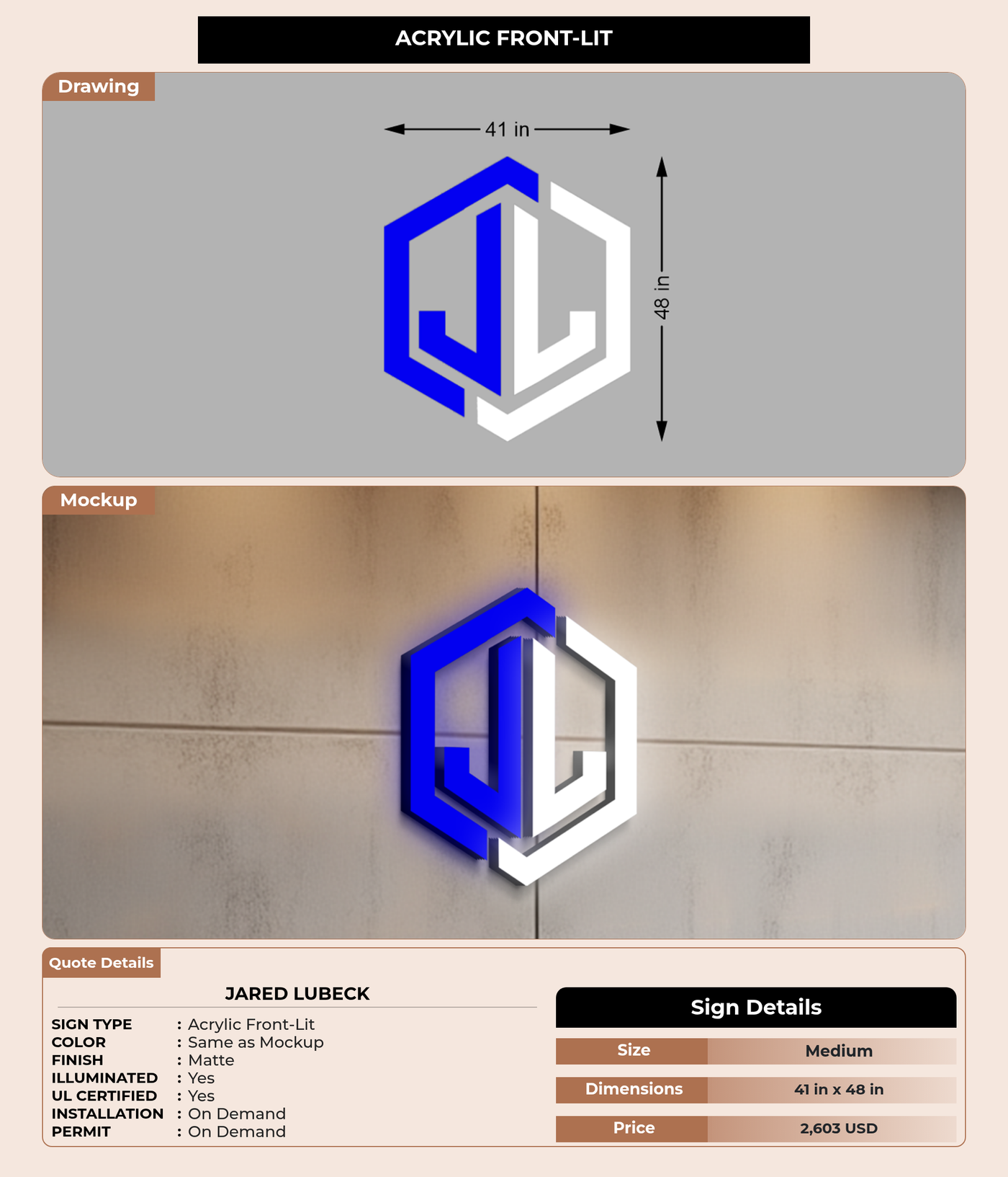 CUSTOM MOCKUP SIGN FOR Jared Lubeck