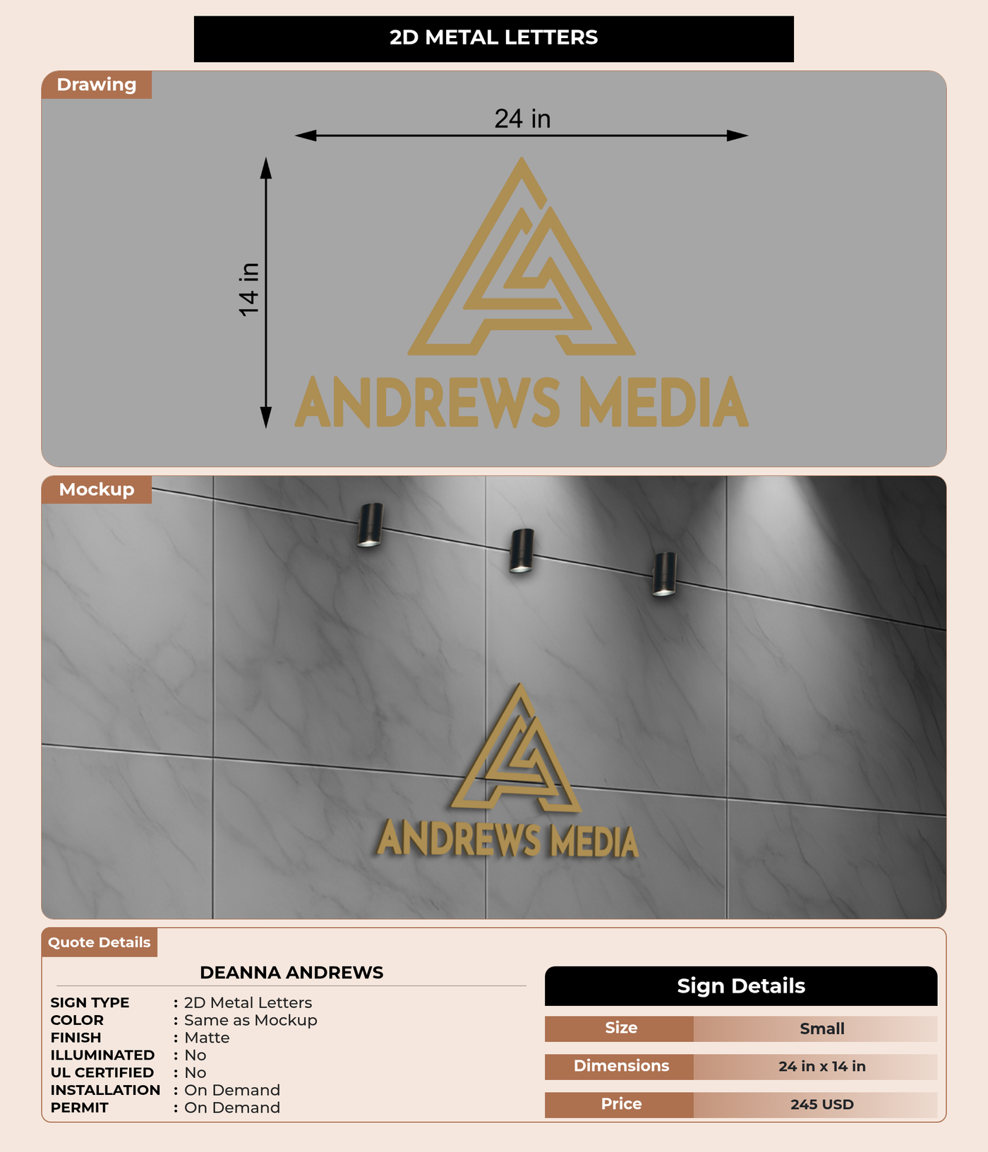 CUSTOM MOCKUP SIGN FOR Deanna Andrews
