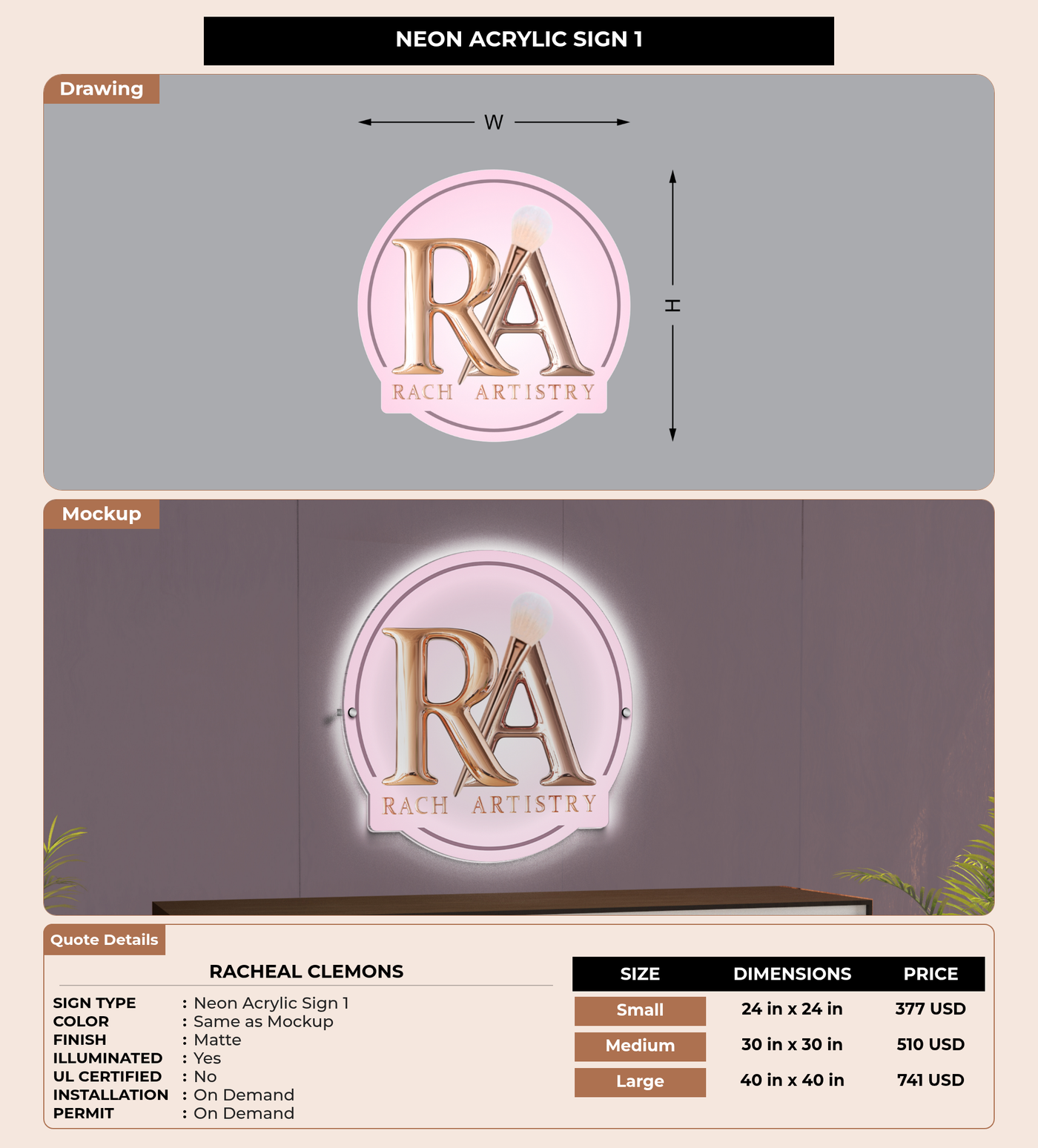 CUSTOM MOCKUP SIGN FOR Racheal Clemons