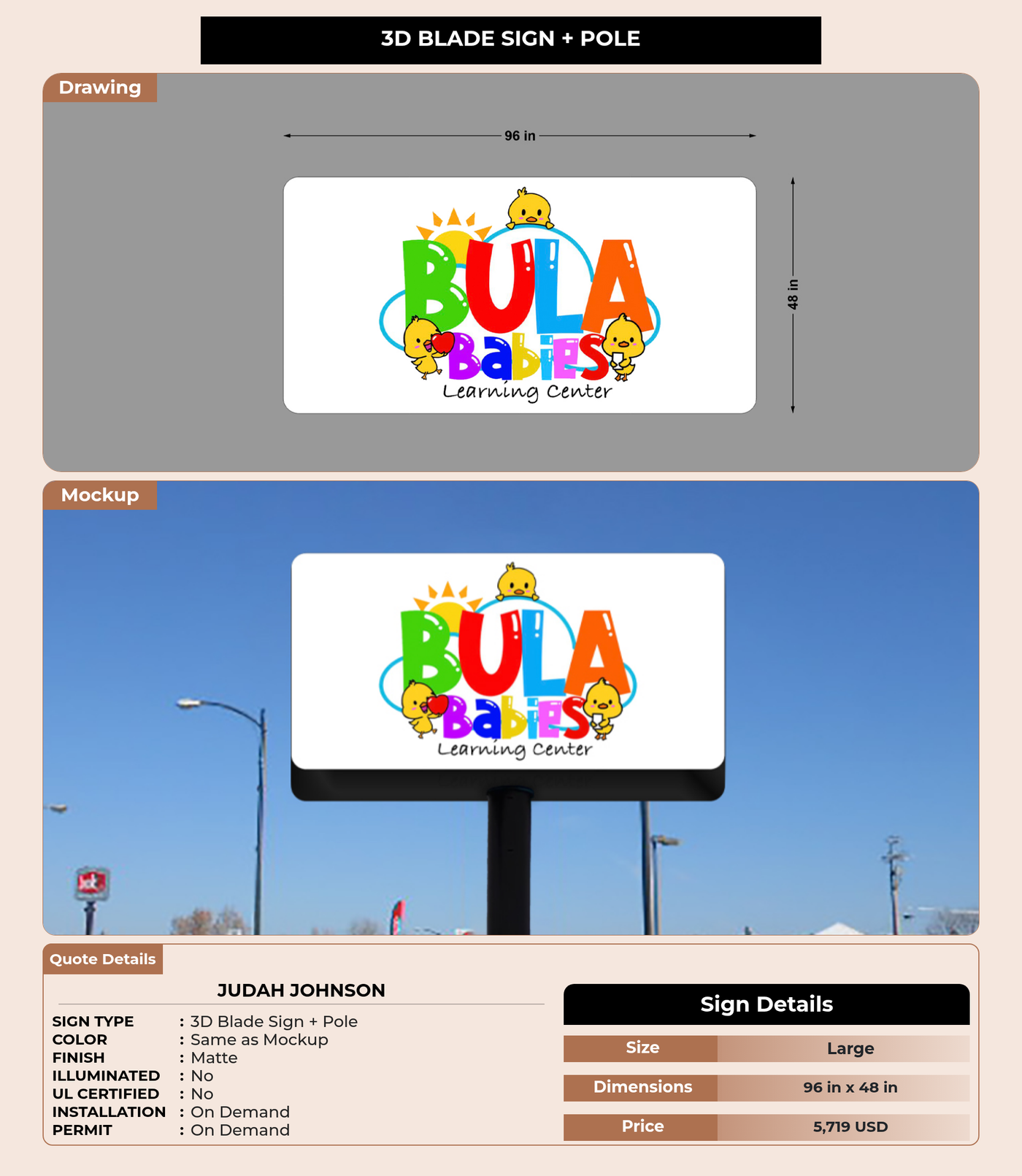 CUSTOM MOCKUP SIGN FOR Judah Johnson