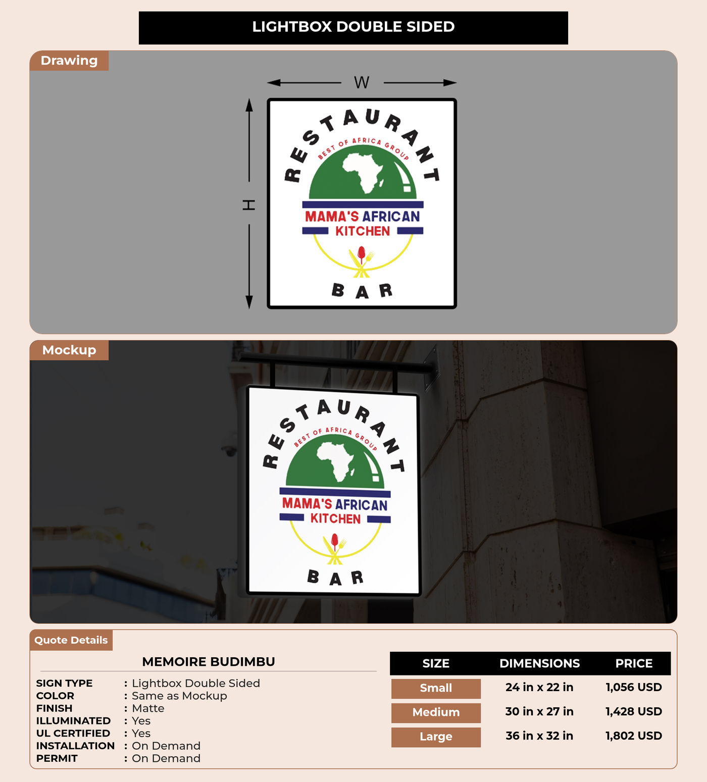 CUSTOM MOCKUP SIGN FOR Memoire Budimbu