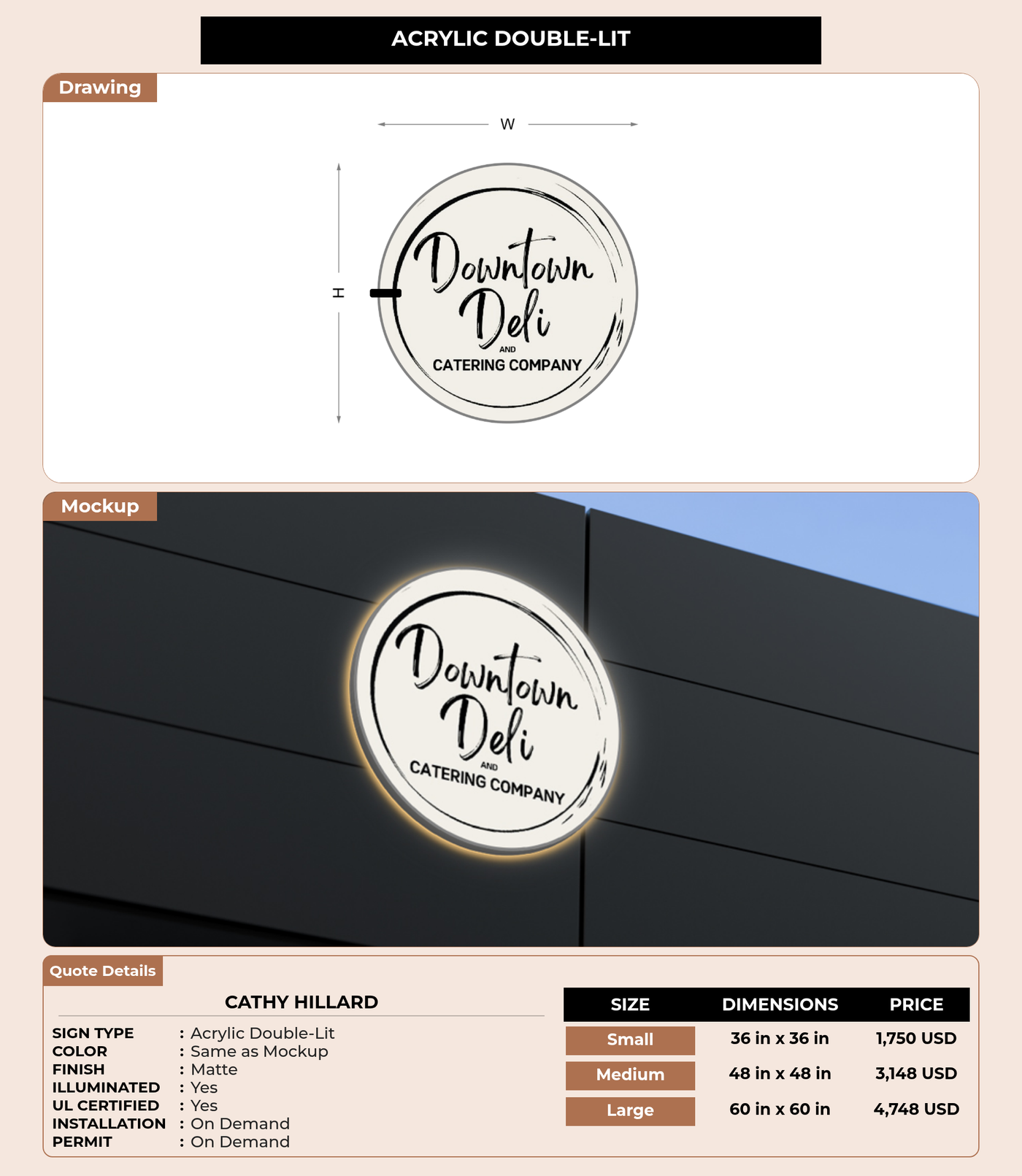 CUSTOM MOCKUP SIGN FOR Cathy Hillard