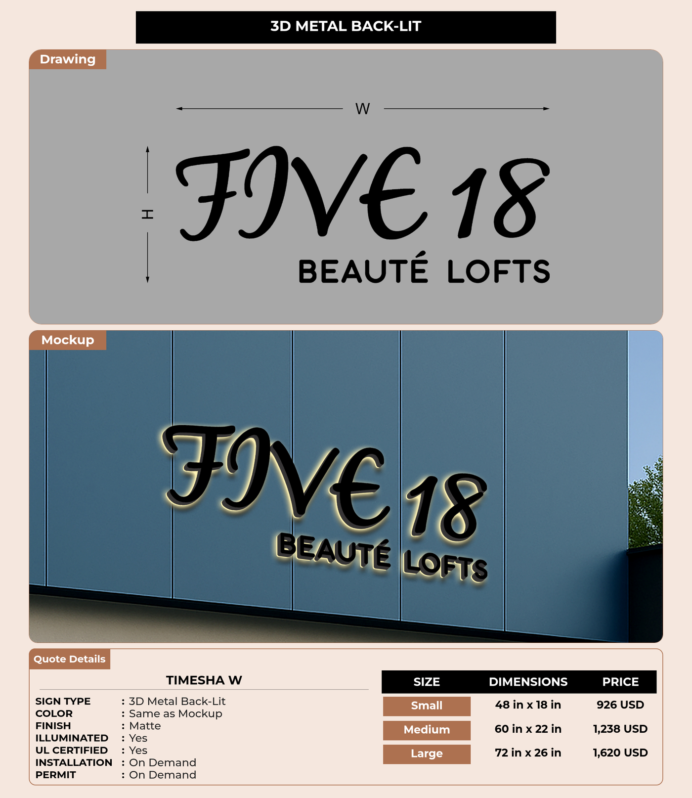 CUSTOM MOCKUP SIGN FOR timesha w