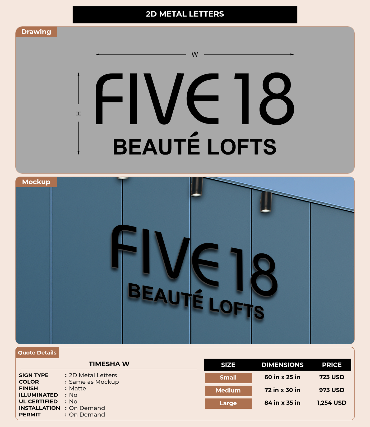 CUSTOM MOCKUP SIGN FOR timesha w