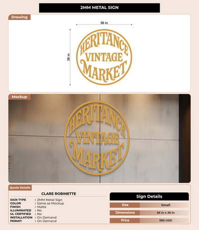 CUSTOM MOCKUP SIGN FOR Clare Robinette