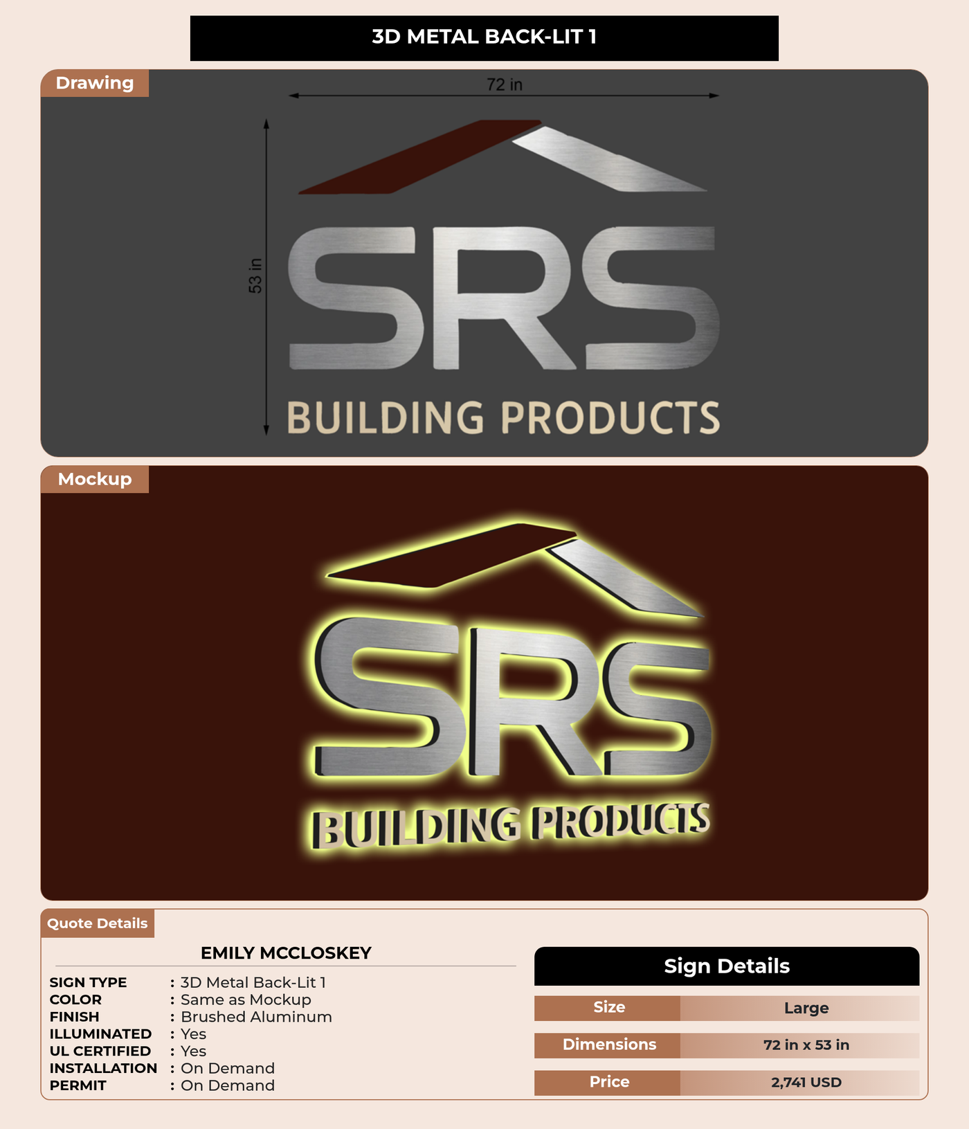 CUSTOM MOCKUP SIGN FOR Emily McCloskey