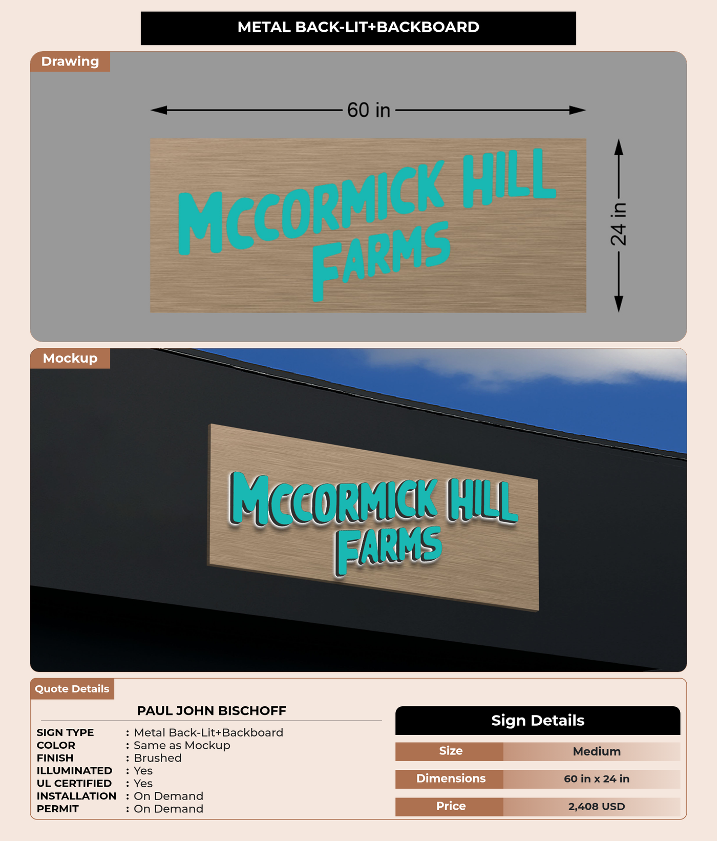 CUSTOM MOCKUP SIGN FOR Paul John Bischoff