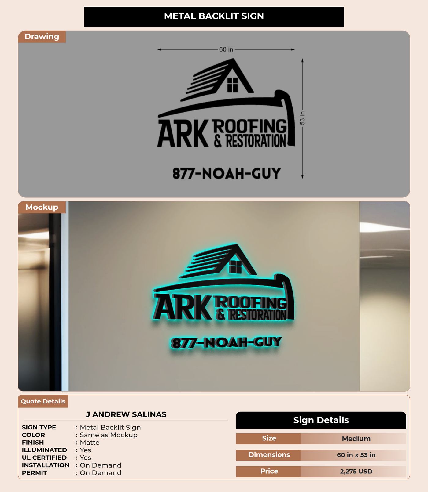 CUSTOM MOCKUP SIGN FOR J Andrew Salinas