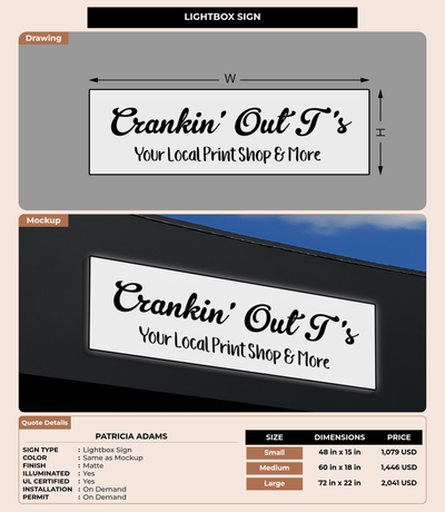 CUSTOM MOCKUP SIGN FOR Patricia Adams