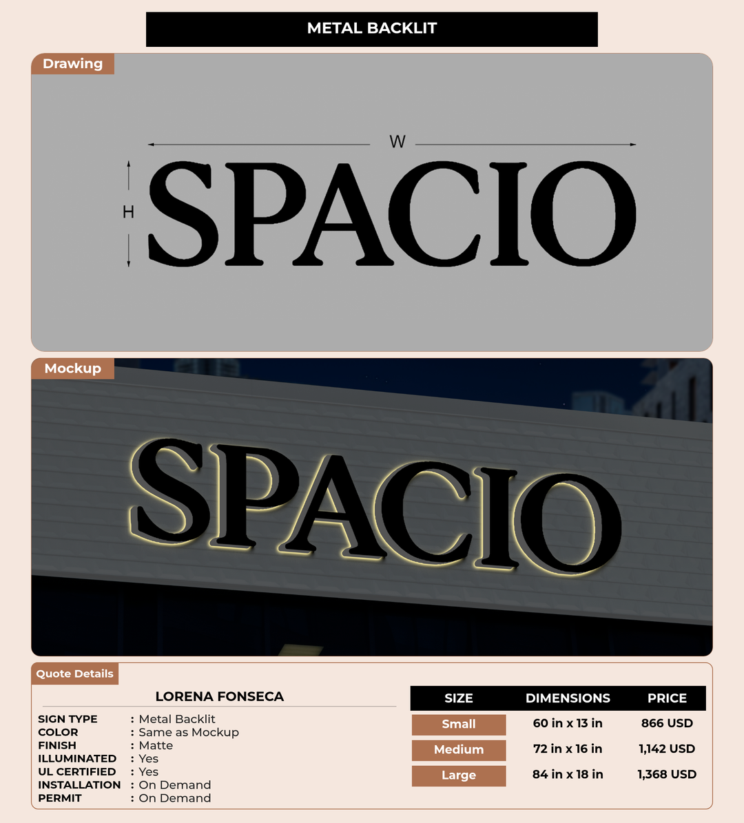 CUSTOM MOCKUP SIGN FOR lorena fonseca