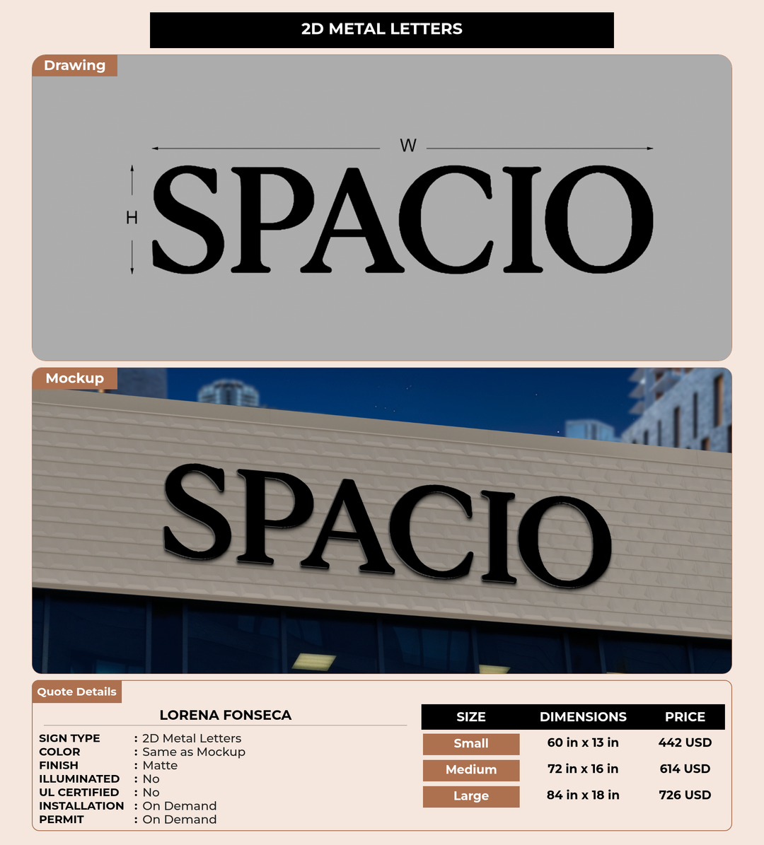 CUSTOM MOCKUP SIGN FOR lorena fonseca
