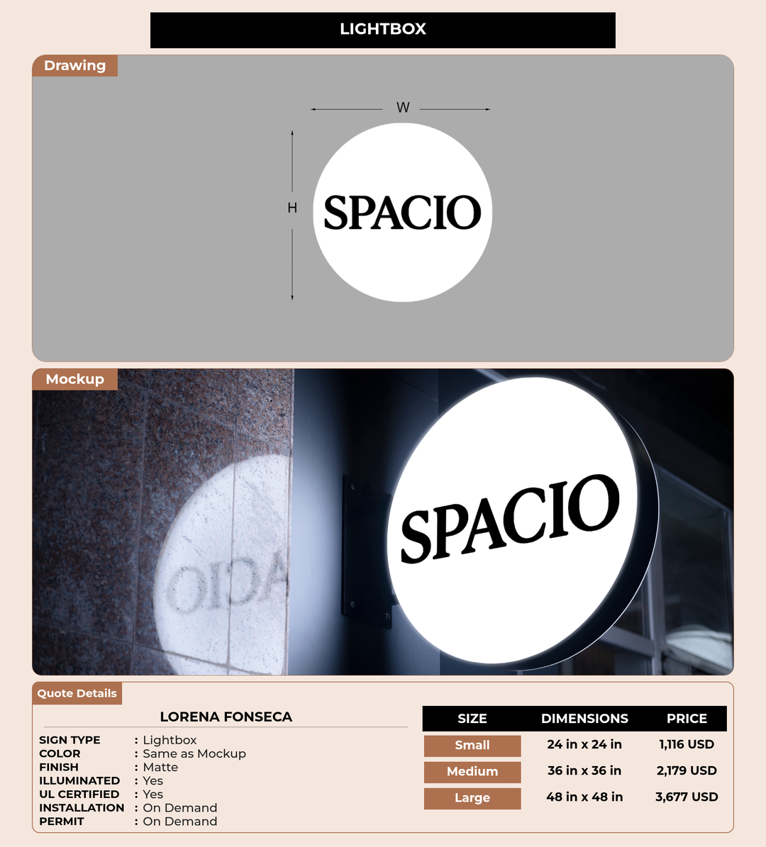 CUSTOM MOCKUP SIGN FOR lorena fonseca