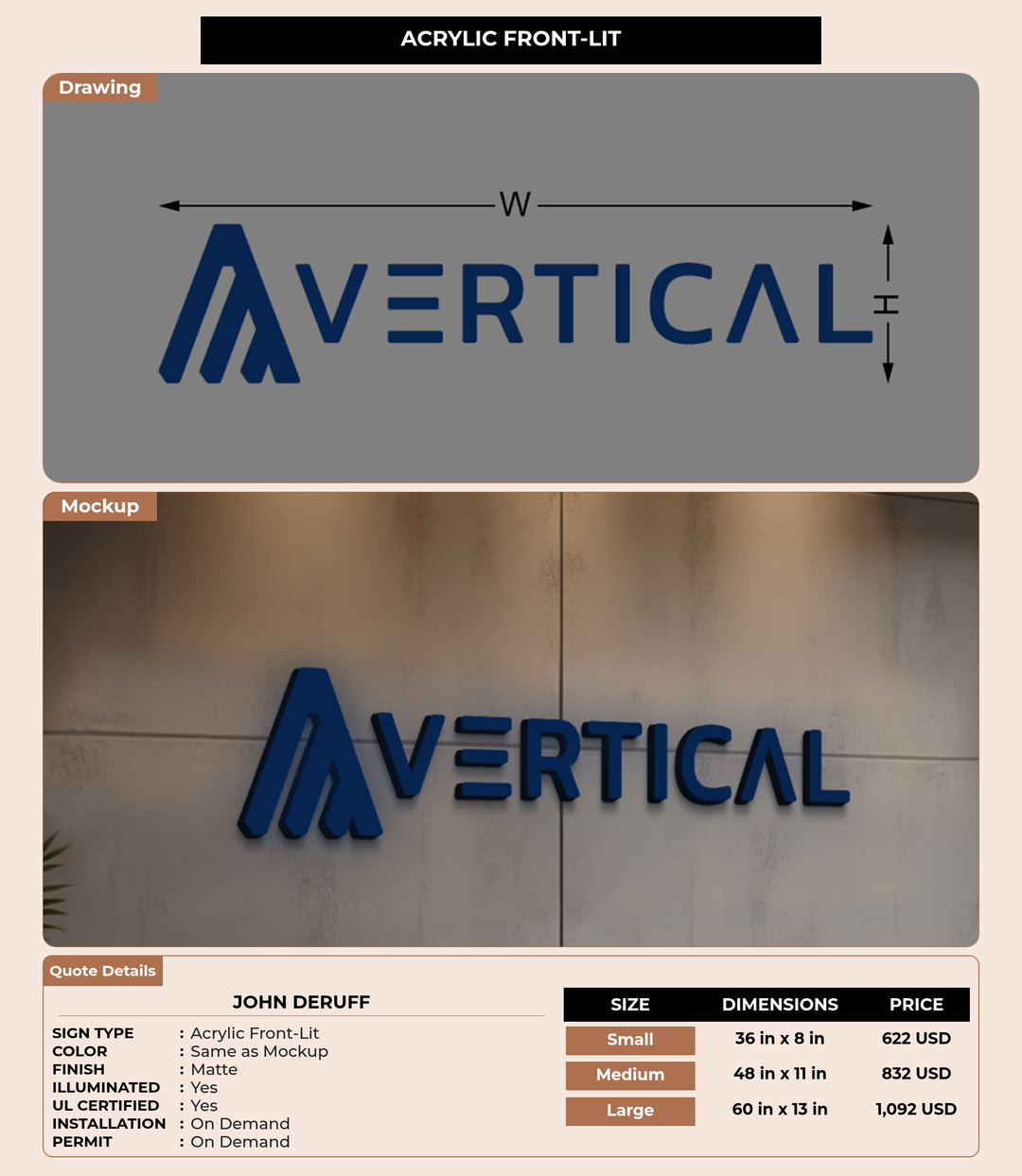 CUSTOM MOCKUP SIGN FOR John DeRuff