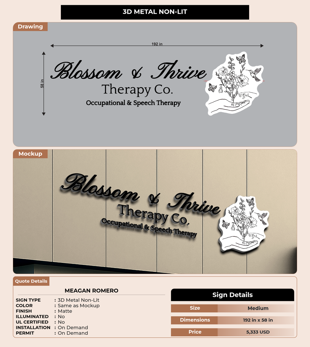 CUSTOM MOCKUP SIGN FOR Meagan Romero