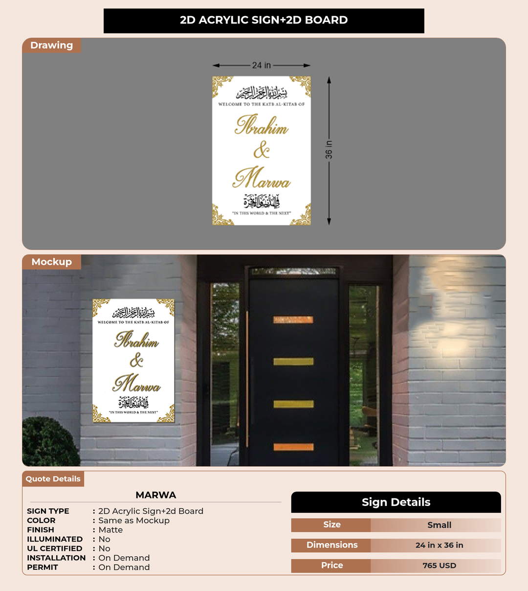 CUSTOM MOCKUP SIGN FOR Marwa