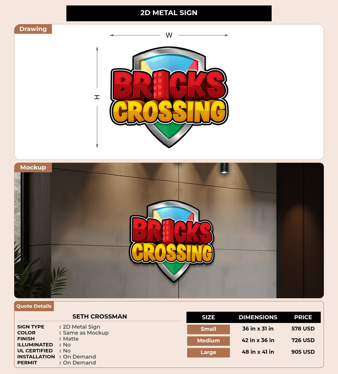 CUSTOM MOCKUP SIGN FOR Seth Crossman