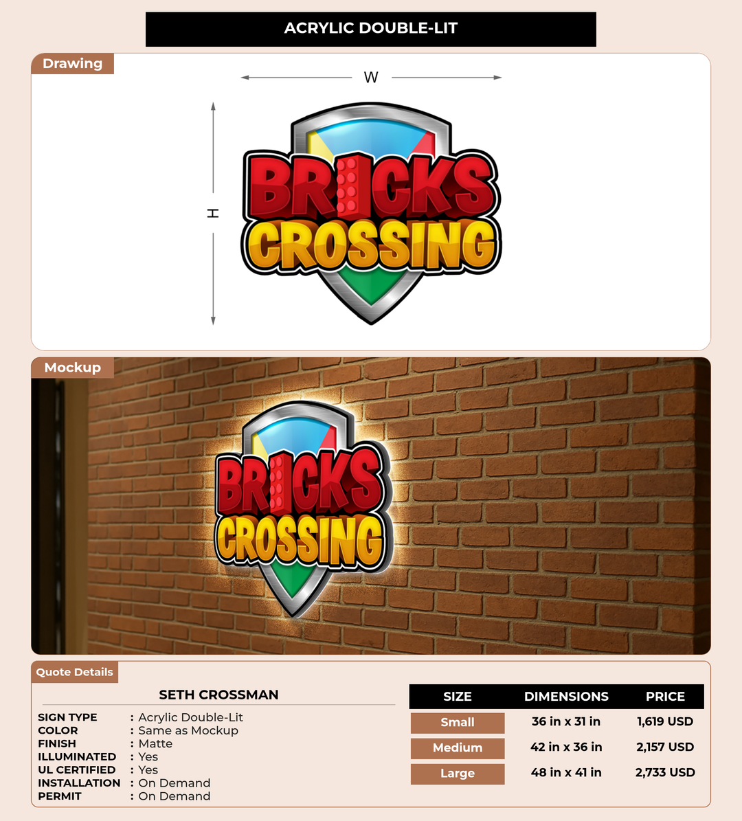 CUSTOM MOCKUP SIGN FOR Seth Crossman