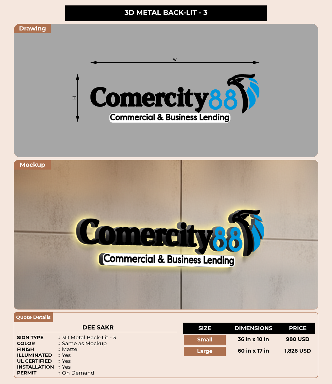 CUSTOM MOCKUP SIGN FOR Dee Sakr