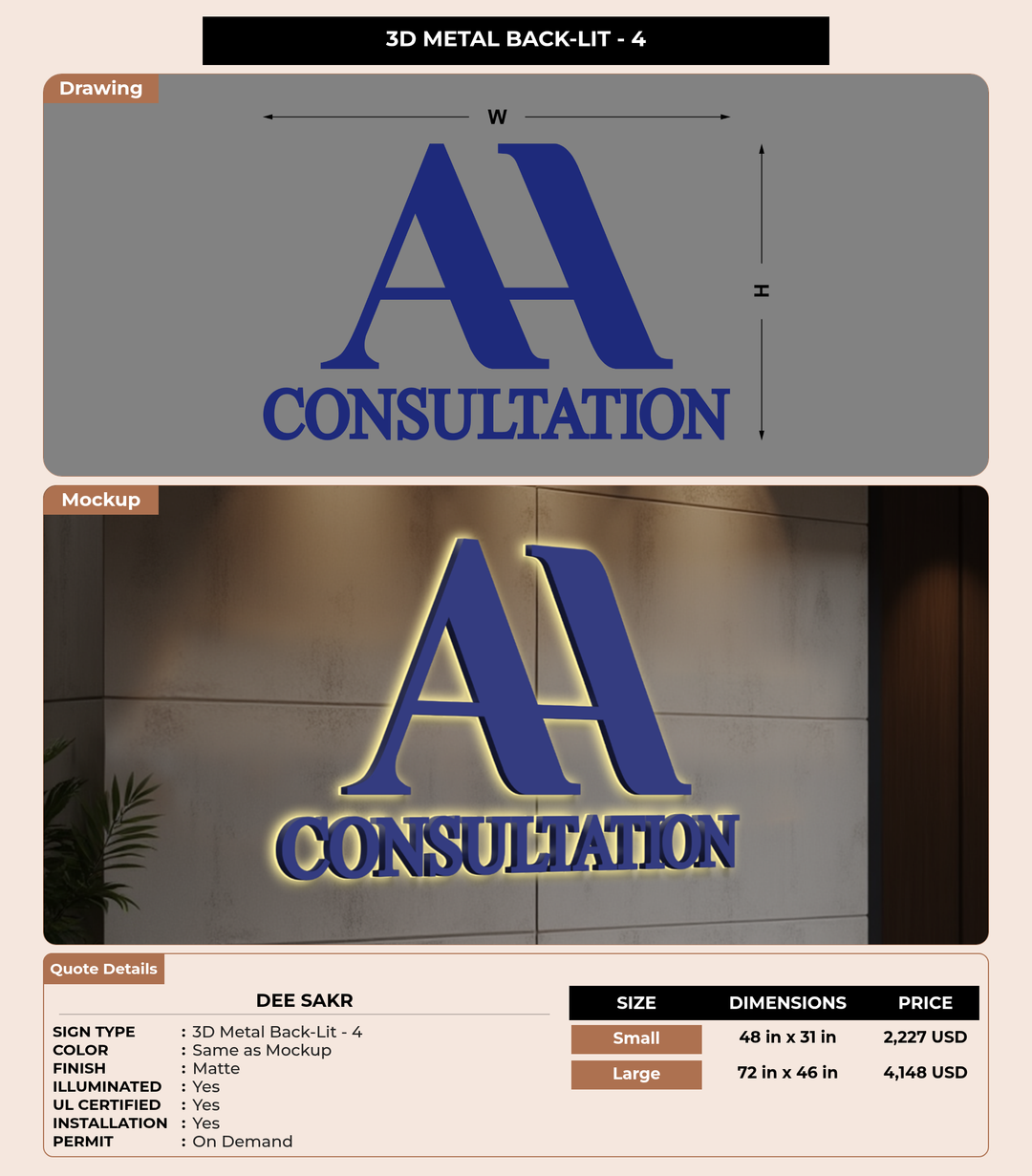 CUSTOM MOCKUP SIGN FOR Dee Sakr