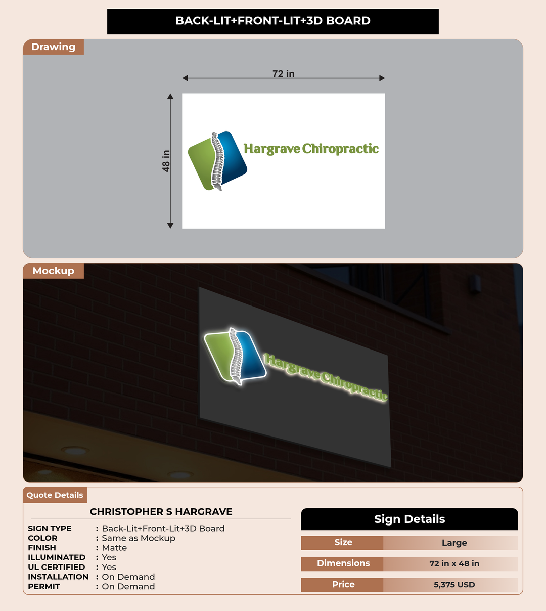 CUSTOM MOCKUP SIGN FOR Christopher S Hargrave